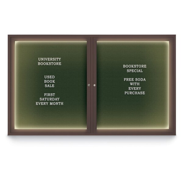 Indoor Enclosed Combo Board, 42"x32", Black Frame/Black & Medium Grey